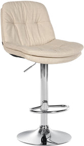Barhocker Laurel Stoff chrom - creme