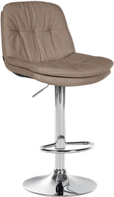Barhocker Laurel Stoff chrom - taupe