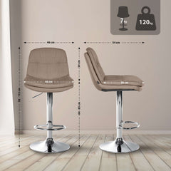 Barhocker Laurel Stoff chrom - taupe