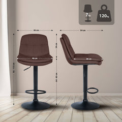 Barhocker Laurel Stoff schwarz - braun