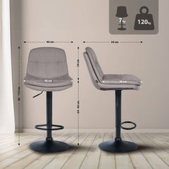 Barhocker Laurel Stoff schwarz - grau