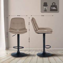 Barhocker Laurel Stoff schwarz - taupe