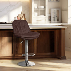 Barhocker Laurel Stoff chrom - braun