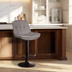 Barhocker Laurel Stoff schwarz - grau