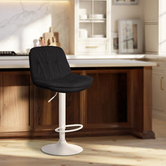 Barhocker Laurel Stoff wei� - schwarz