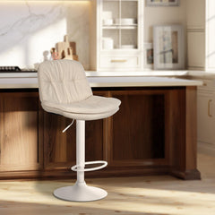 Barhocker Laurel Stoff wei� - creme