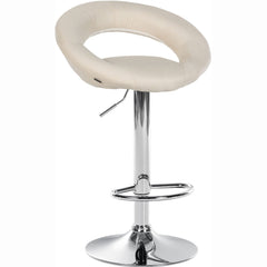 Barhocker Olinda Stoff chrom - creme
