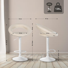 Barhocker Olinda Stoff weiß - creme