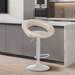 Barhocker Olinda Stoff weiß - creme