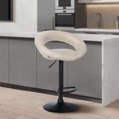 Barhocker Olinda Stoff schwarz - creme