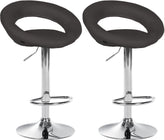2er Set Barhocker Olinda Stoff Chrom - dunkelgrau