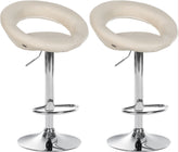 2er Set Barhocker Olinda Stoff Chrom - creme