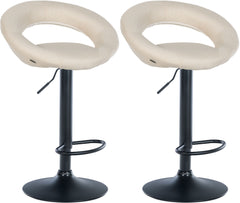 2er Set Barhocker Olinda Stoff schwarz - creme