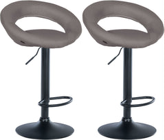 2er Set Barhocker Olinda Stoff schwarz - grau