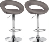 2er Set Barhocker Olinda Stoff Chrom - grau