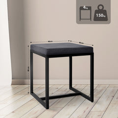 Sitzhocker Barci B Samt - schwarz