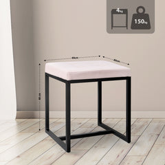 Sitzhocker Barci B Stoff - creme