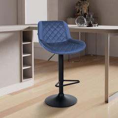 Barhocker Kasson Samt - blau