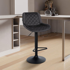 Barhocker Kasson Samt - schwarz