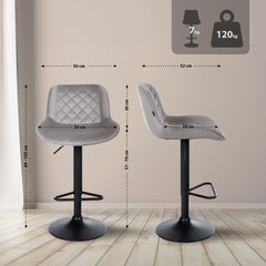 Barhocker Kasson Samt - grau
