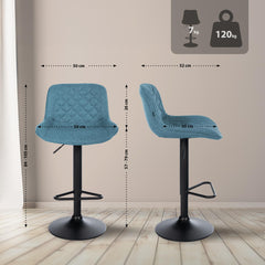 Barhocker Kasson Stoff - blau