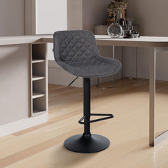 Barhocker Kasson Stoff - schwarz