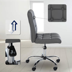 Arbeitshocker Trenton Kunstleder - grau