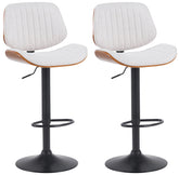 2er Set Barhocker Clawson Stoff schwarz - walnuss/creme