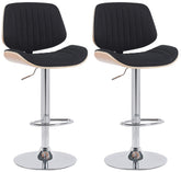 2er Set Barhocker Clawson Stoff chrom - natura/schwarz