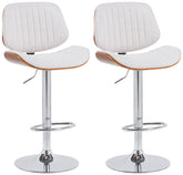 2er Set Barhocker Clawson Stoff chrom - walnuss/creme