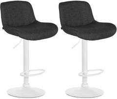 Set di 2 barhocker Solon in tessuto bianco e nero, design moderno e comfort ottimale per il tuo spazio.