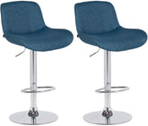 Set di 2 sgabelli da bar Solon in cromato con rivestimento blu, design moderno e comfort elevato.