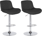 Set di 2 barhocker Solon in cromato con seduta imbottita nera, design moderno e comfort elevato.