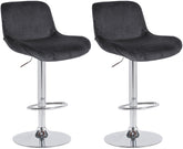 Set di 2 barhocker Solon in cromato e velluto nero, design moderno e comfort elevato per la tua casa.