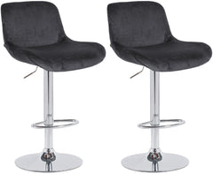 Set di 2 barhocker Solon in cromato e velluto nero, design moderno e comfort elevato per la tua casa.