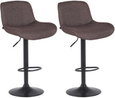 Set di 2 barhocker Solon neri in tessuto, design moderno e comfort elevato con schienale ergonomico.
