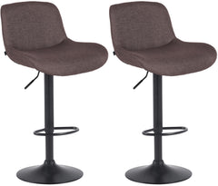 Set di 2 barhocker Solon neri in tessuto, design moderno e comfort elevato con schienale ergonomico.