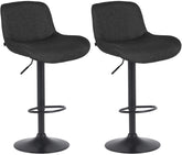 Set di 2 barhocker Solon neri in stoffa, design moderno e comodo, con schienale ergonomico per un comfort ottimale.