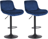 Set di 2 barhocker Solon in velluto blu, design moderno e comfort ottimale con schienale ergonomico.