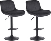 Set di 2 barhocker Solon in velluto nero, design moderno e comfort elevato con schienale ergonomico.