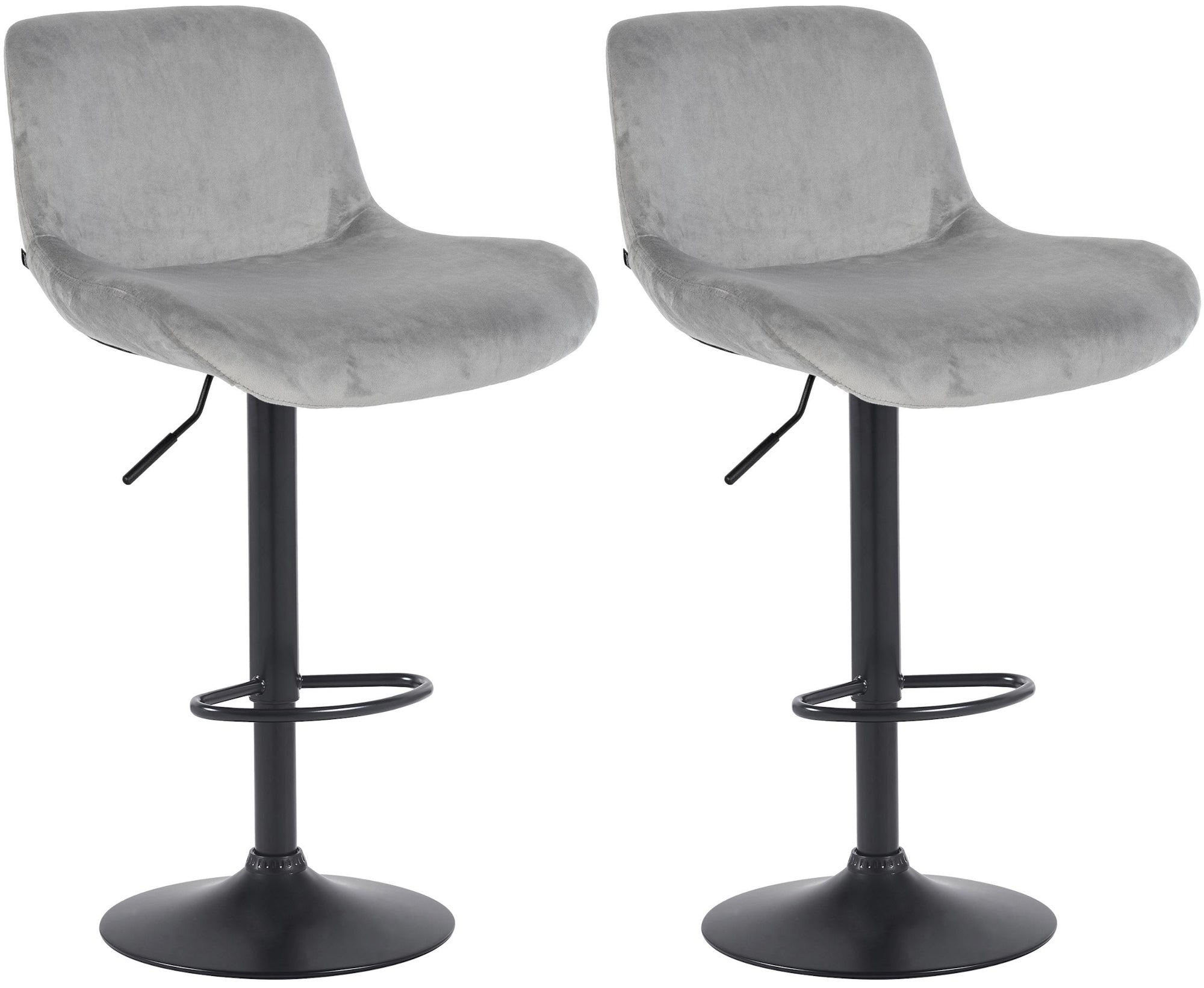 Set di 2 sgabelli da bar Solon neri e grigi, con design moderno e seduta imbottita per un comfort ottimale.