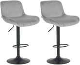 Set di 2 sgabelli da bar Solon neri e grigi, con design moderno e seduta imbottita per un comfort ottimale.