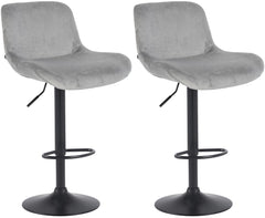 Set di 2 sgabelli da bar Solon neri e grigi, con design moderno e seduta imbottita per un comfort ottimale.