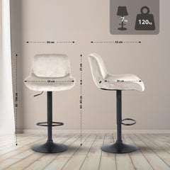 Set di 2 barhocker Solon neri in velluto, design moderno e comfort ottimale con schienale ergonomico.