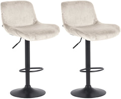 Set di 2 barhocker Solon neri in velluto, design moderno e comfort ottimale con schienale ergonomico.