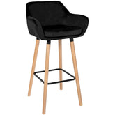 Barhocker Grant Samt - schwarz