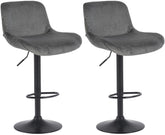 Set di 2 sgabelli bar Solon in velluto nero, design moderno e comodo, con schienale per un supporto ottimale.