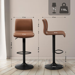 Barhocker Henchy Kunstleder - braun