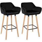 2er Set Barhocker Grant Samt - schwarz