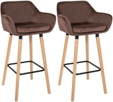 2er Set Barhocker Grant Samt - coffee